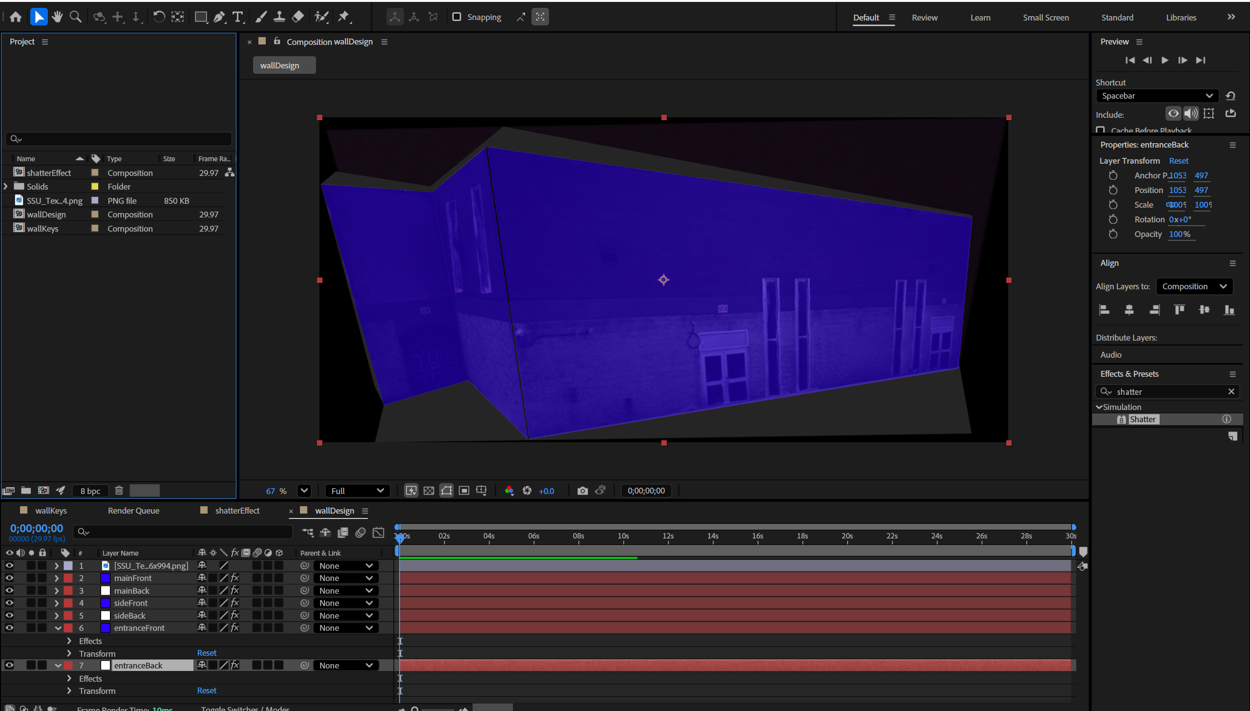 Projection mapping process work